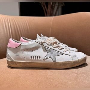 Golden Goose Pink and Silver Sneakers